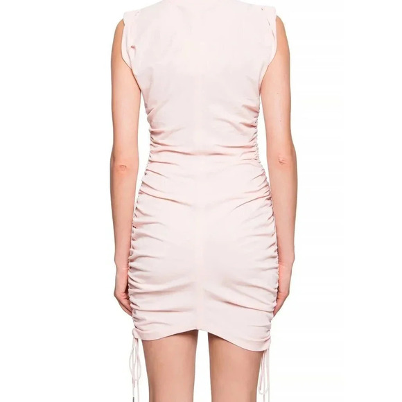 T BY ALEXANDER WANG Pink Ruched Round Neck Dress - Picture 3 of 15